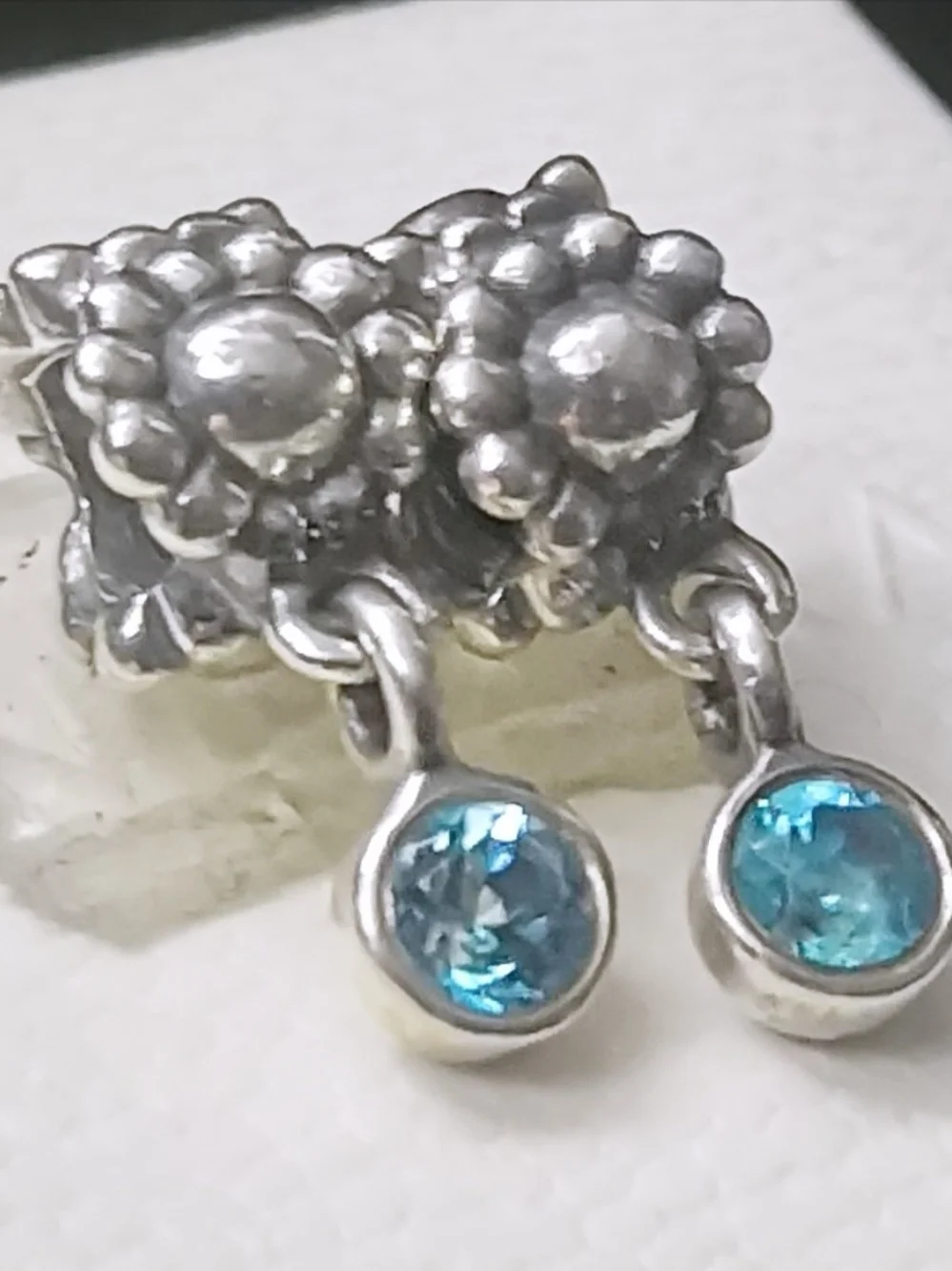 PANDORA SET OF 2 DEW DROP TOPAZ DANGLE EXCELLENT CONDITION FIRM PRICE - Picture 5 of 10